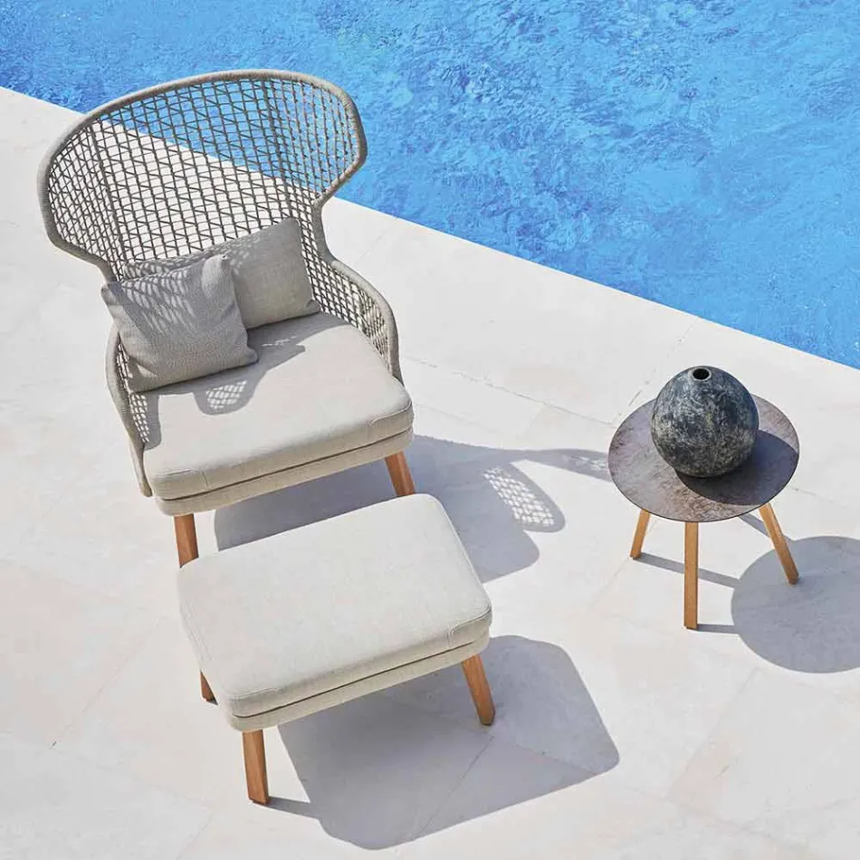 Varaschin Emma design utomhus fotstöd i stoppad tyg Viadurini