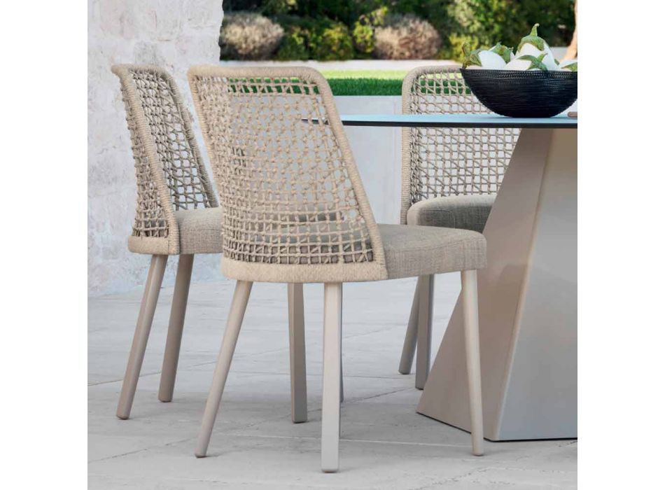 Varaschin Emma design trädgårdsstol i tyg och aluminium Viadurini