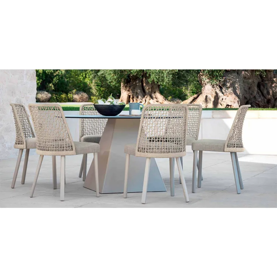 Varaschin Emma design trädgårdsstol i tyg och aluminium Viadurini