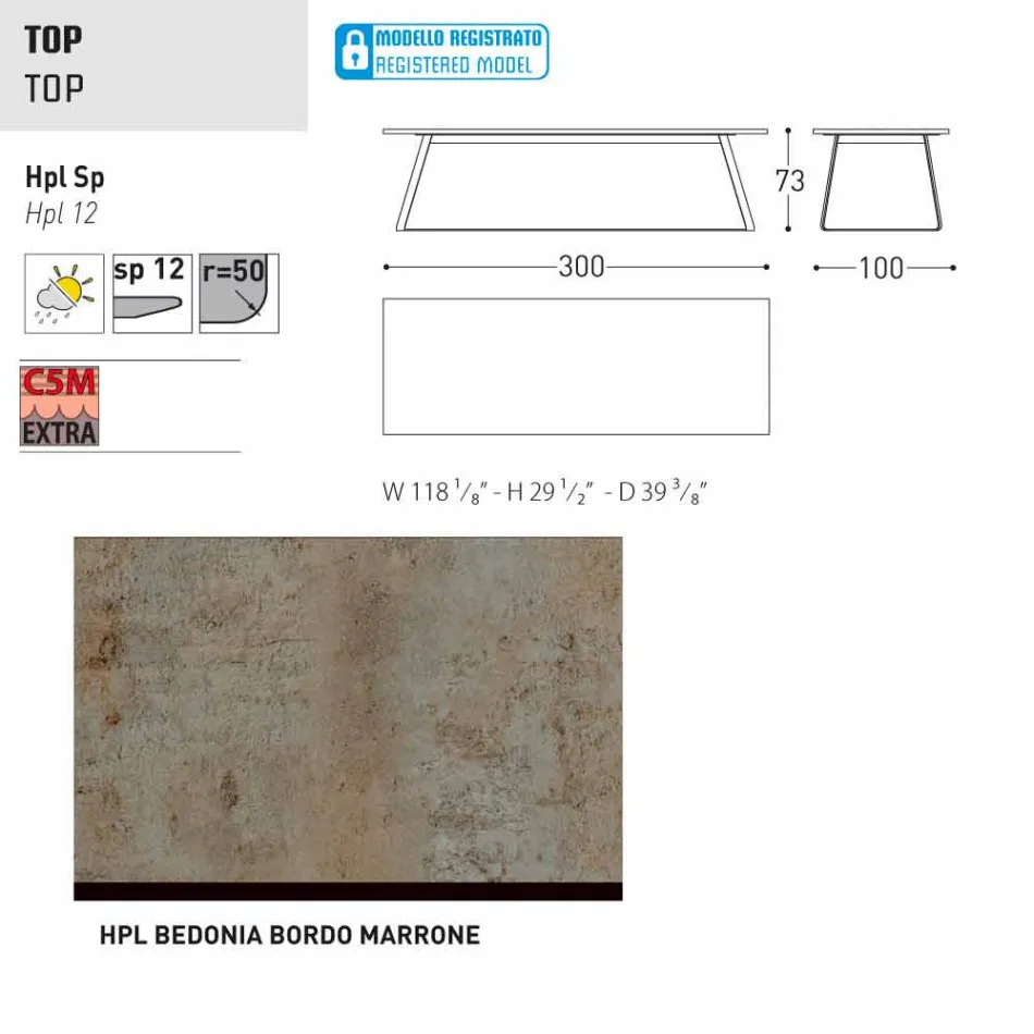 Varaschin Kolonaki Table modern trädgård i olika storlekar Viadurini