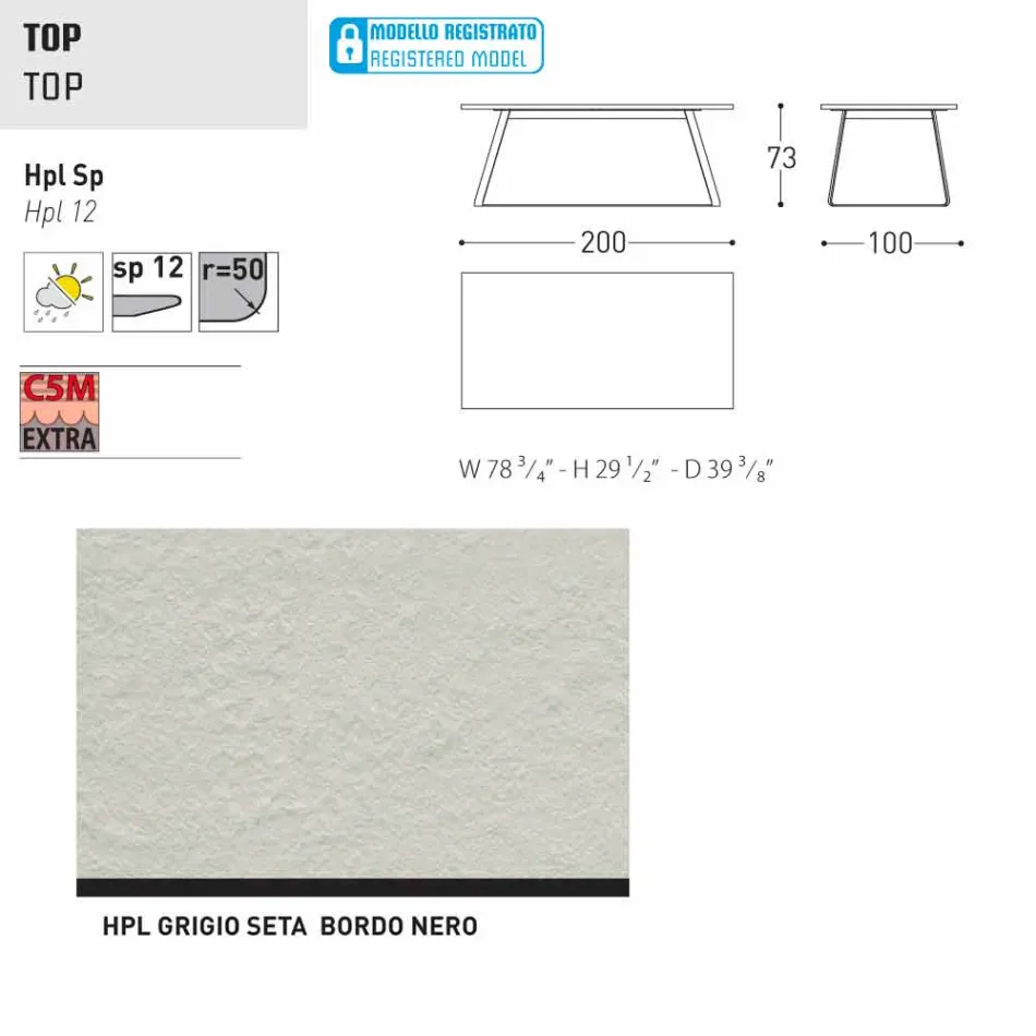 Varaschin Kolonaki Table modern trädgård i olika storlekar Viadurini