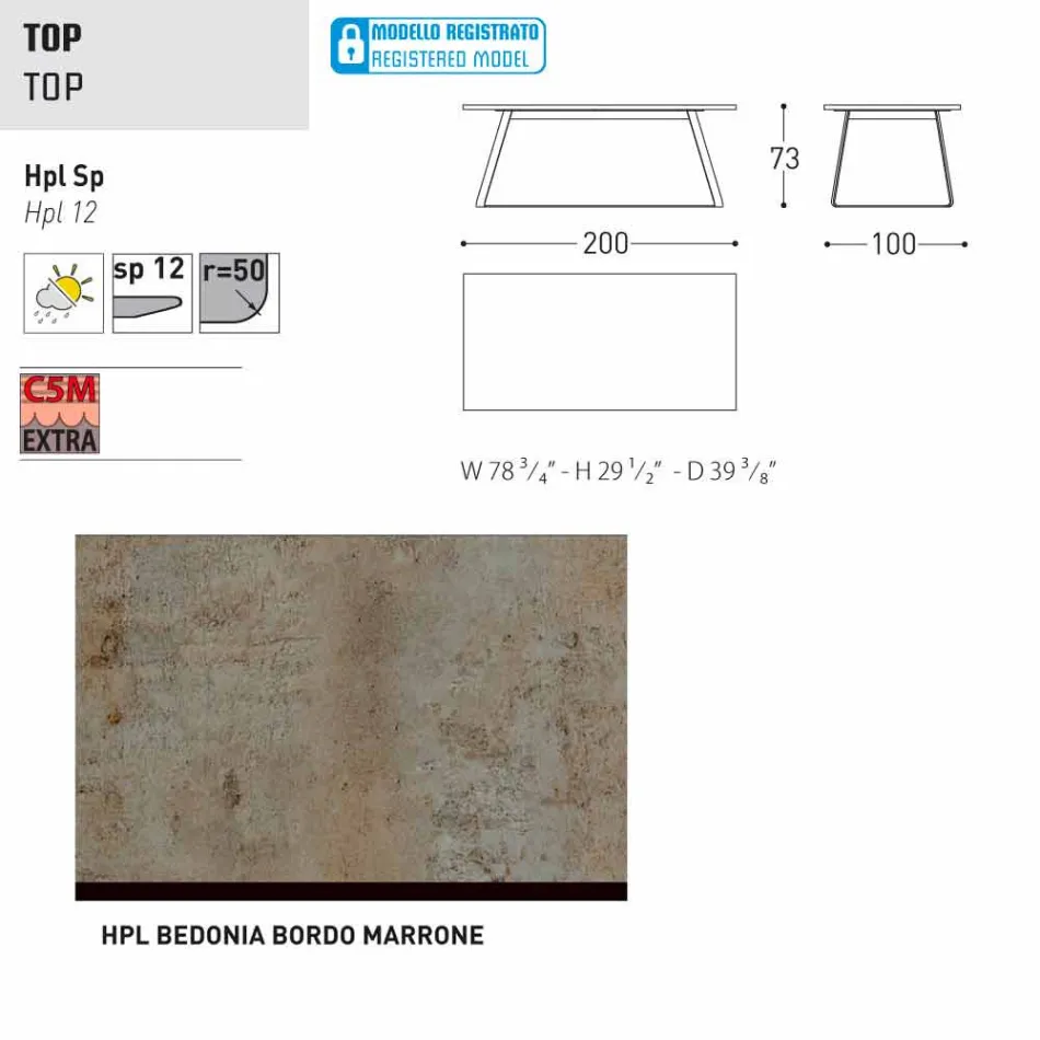 Varaschin Kolonaki Table modern trädgård i olika storlekar Viadurini