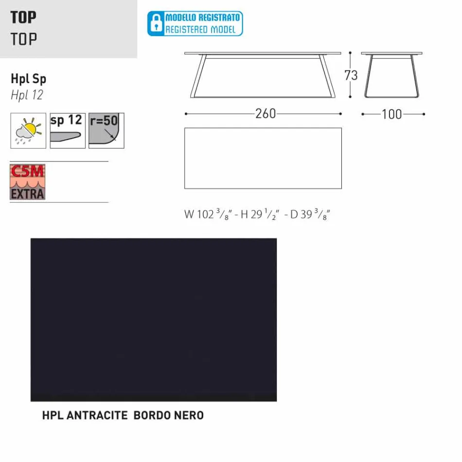 Varaschin Kolonaki Table modern trädgård i olika storlekar Viadurini