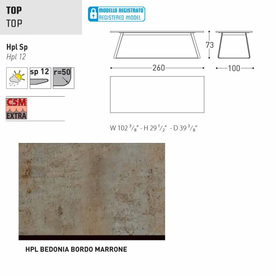 Varaschin Kolonaki Table modern trädgård i olika storlekar Viadurini