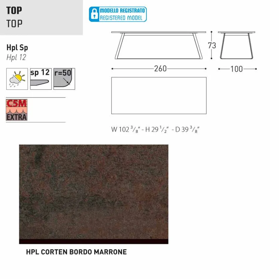 Varaschin Kolonaki Table modern trädgård i olika storlekar Viadurini