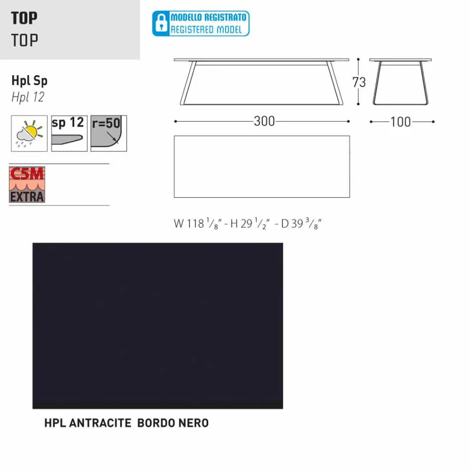 Varaschin Kolonaki Table modern trädgård i olika storlekar Viadurini