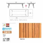 Varaschin Link bord trädgård bord med teak ben, H65 cm Viadurini