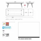 Varaschin Link bord trädgård bord med teak ben, H65 cm Viadurini