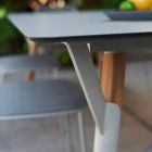 Varaschin Link bord trädgård bord med teak ben, H65 cm Viadurini