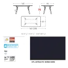 Varaschin Link modern design utdragbart trädgårdsbord, H 73,2 cm Viadurini