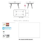 Varaschin Link modern design utdragbart trädgårdsbord, H 73,2 cm Viadurini