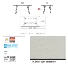 Varaschin Link modern design utdragbart trädgårdsbord, H 73,2 cm Viadurini