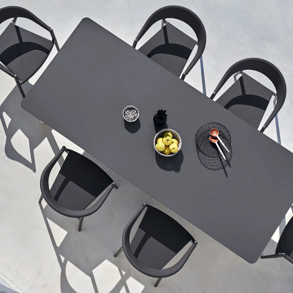 Varaschin Link modern design utdragbart trädgårdsbord, H 73,2 cm Viadurini