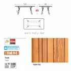 Varaschin Link trädgård bord med teak ben, H 65 cm Viadurini