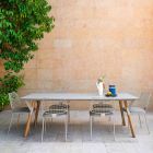 Varaschin Link trädgård bord med teak ben, H 65 cm Viadurini