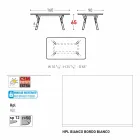 Varaschin Link trädgård bord med teak ben, H 75 cm Viadurini