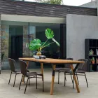 Varaschin Link trädgård bord med teak ben, H 75 cm Viadurini