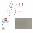 Varaschin länk Runda utomhus bord med teak ben, H 65cm Viadurini