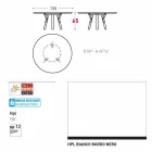 Varaschin Links runt bord för inomhus / utomhus modern design, H 65 cm Viadurini