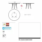 Varaschin länkar runt trädgård bord med teak ben, H 75cm Viadurini