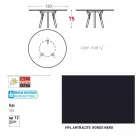 Varaschin länkar runt trädgård bord med teak ben, H 75cm Viadurini