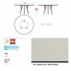 Varaschin länkar runt trädgård bord med teak ben, H 75cm Viadurini