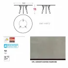 Varaschin länkar runt trädgård bord med teak ben, H 75cm Viadurini