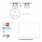 Varaschin länkar runt trädgård bord med teak ben, H 75cm Viadurini