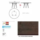 Varaschin Links Rundabords modern design trädgård, H 75 cm Viadurini