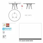 Varaschin Links Rundabords modern design trädgård, H 75 cm Viadurini