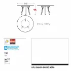 Varaschin Links Rundabords modern design trädgård, H 75 cm Viadurini