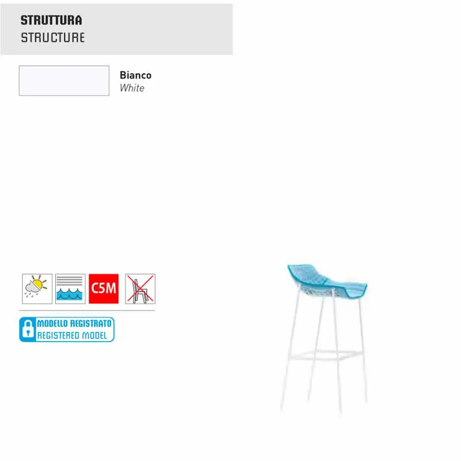 Varaschin Summer Utomhusstol i stål och tyg Viadurini