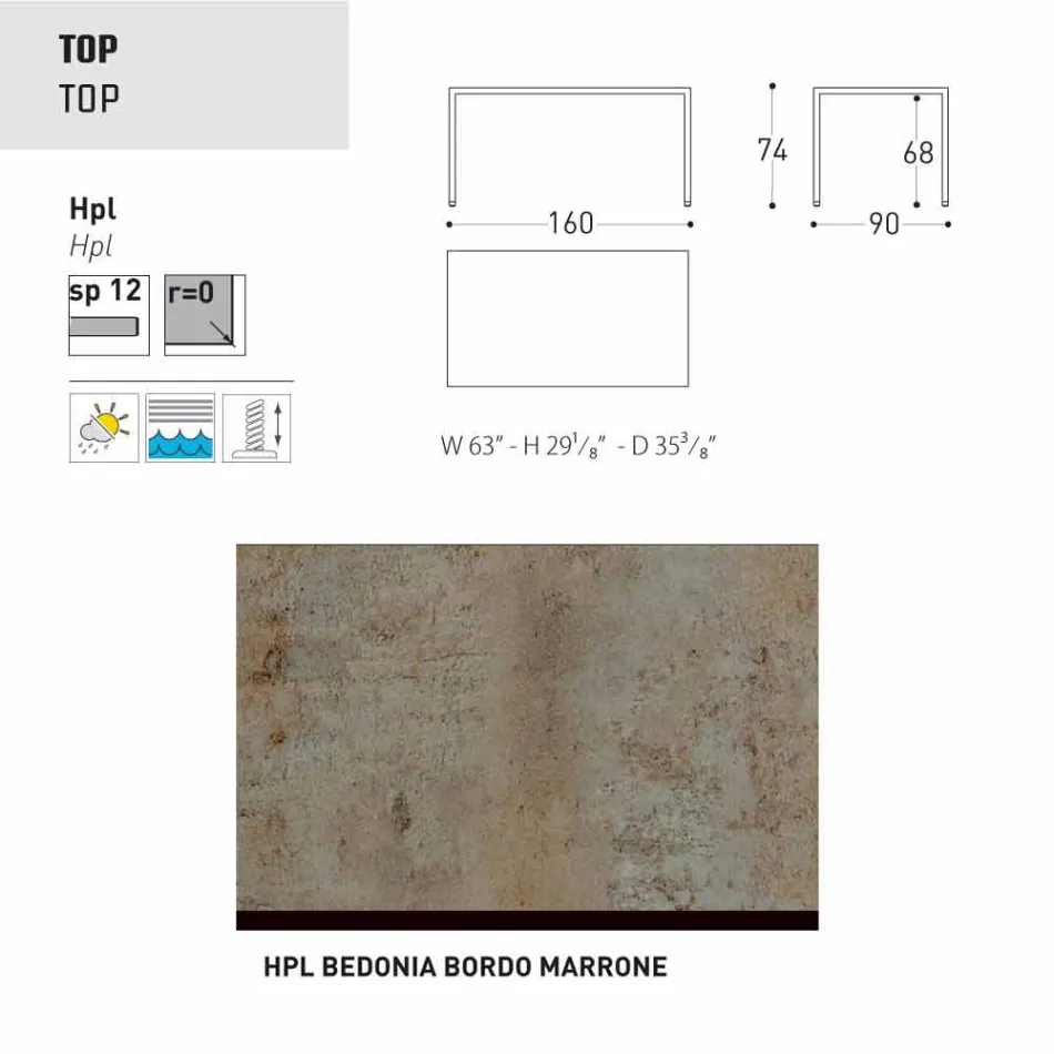Varaschin Victor bord för att äta middag inomhus och trädgård, modern design Viadurini