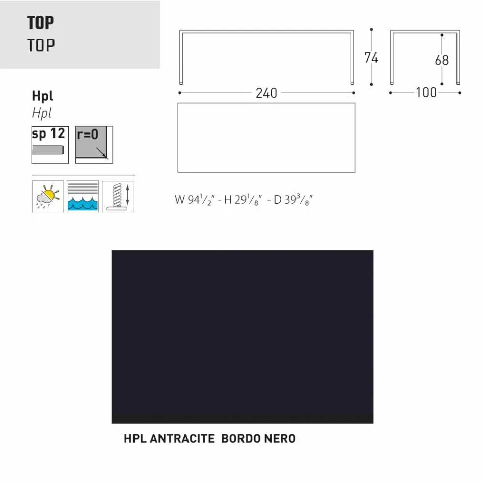 Varaschin Victor bord för att äta middag inomhus och trädgård, modern design Viadurini