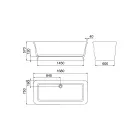 Vitt fristående badkar i fast yta Tillverkat i Italien - Cleopatra Viadurini