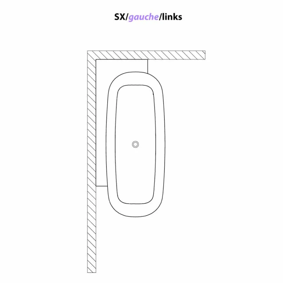 Vitt frittstående badkar i modern stil - Lipperiavas1 Viadurini