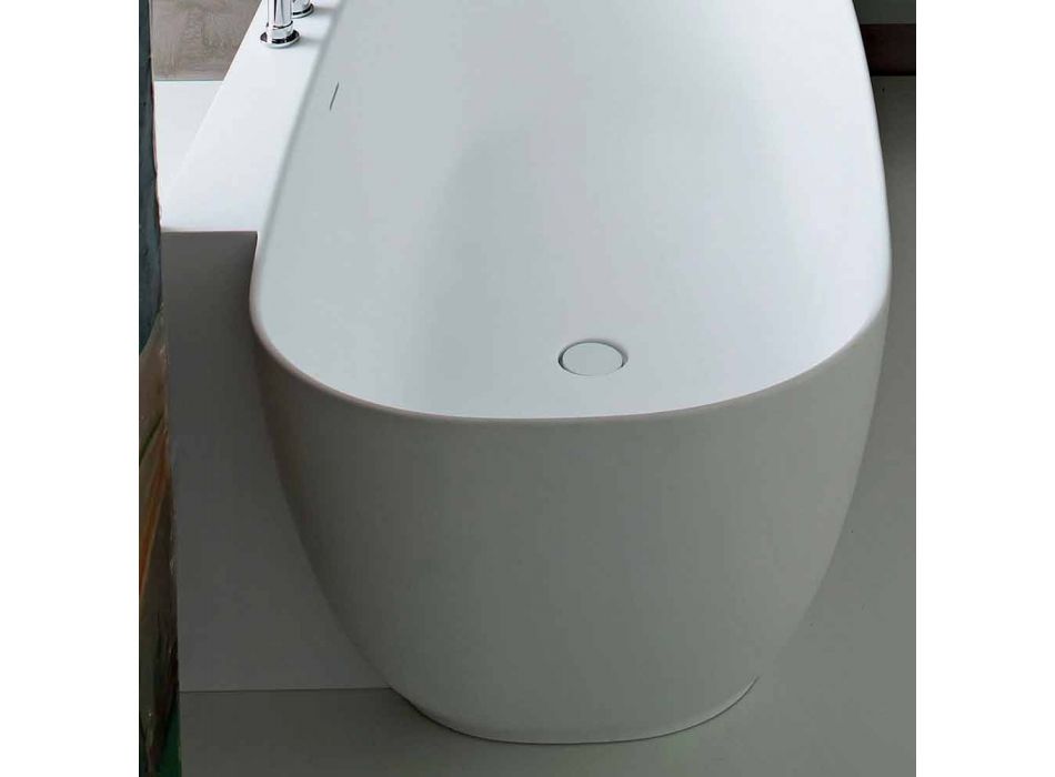 Vitt frittstående badkar i modern stil - Lipperiavas1 Viadurini