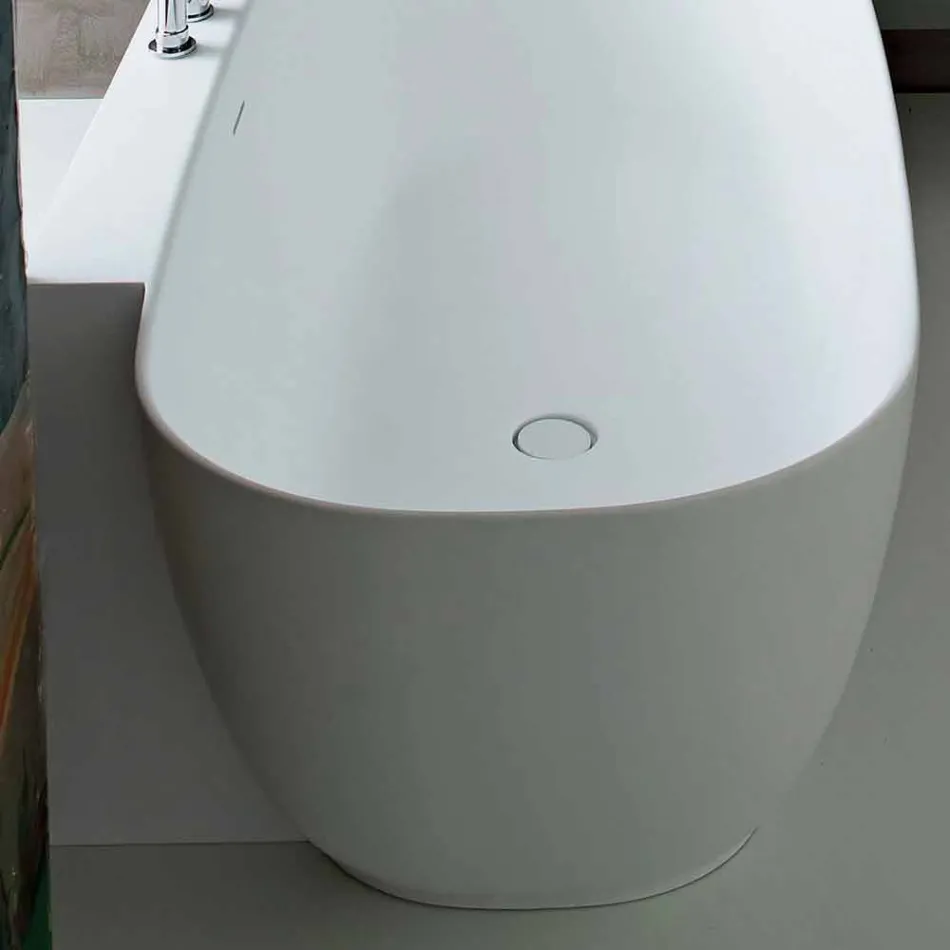 Vitt frittstående badkar i modern stil - Lipperiavas1 Viadurini