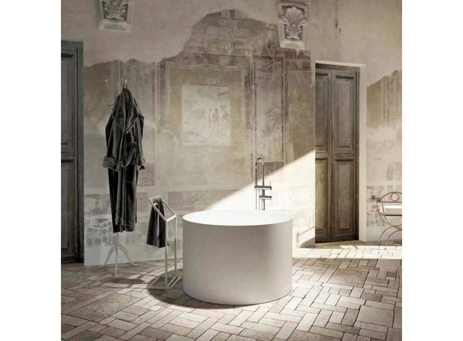Rund frittstående design badkar tillverkat i Italien Cremona Viadurini