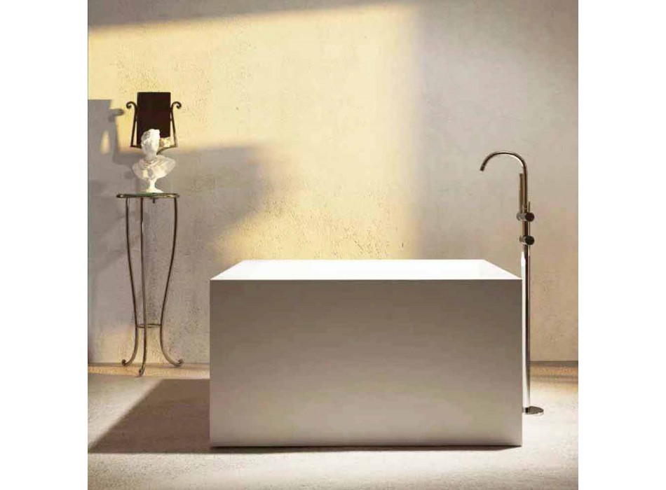 Fristående fyrkantigt badkar tillverkat i Italien Argentera design Viadurini