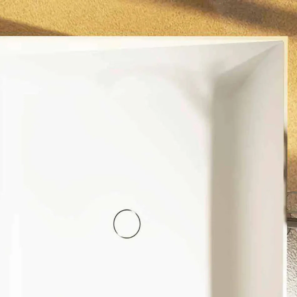 Fristående fyrkantigt badkar tillverkat i Italien Argentera design Viadurini