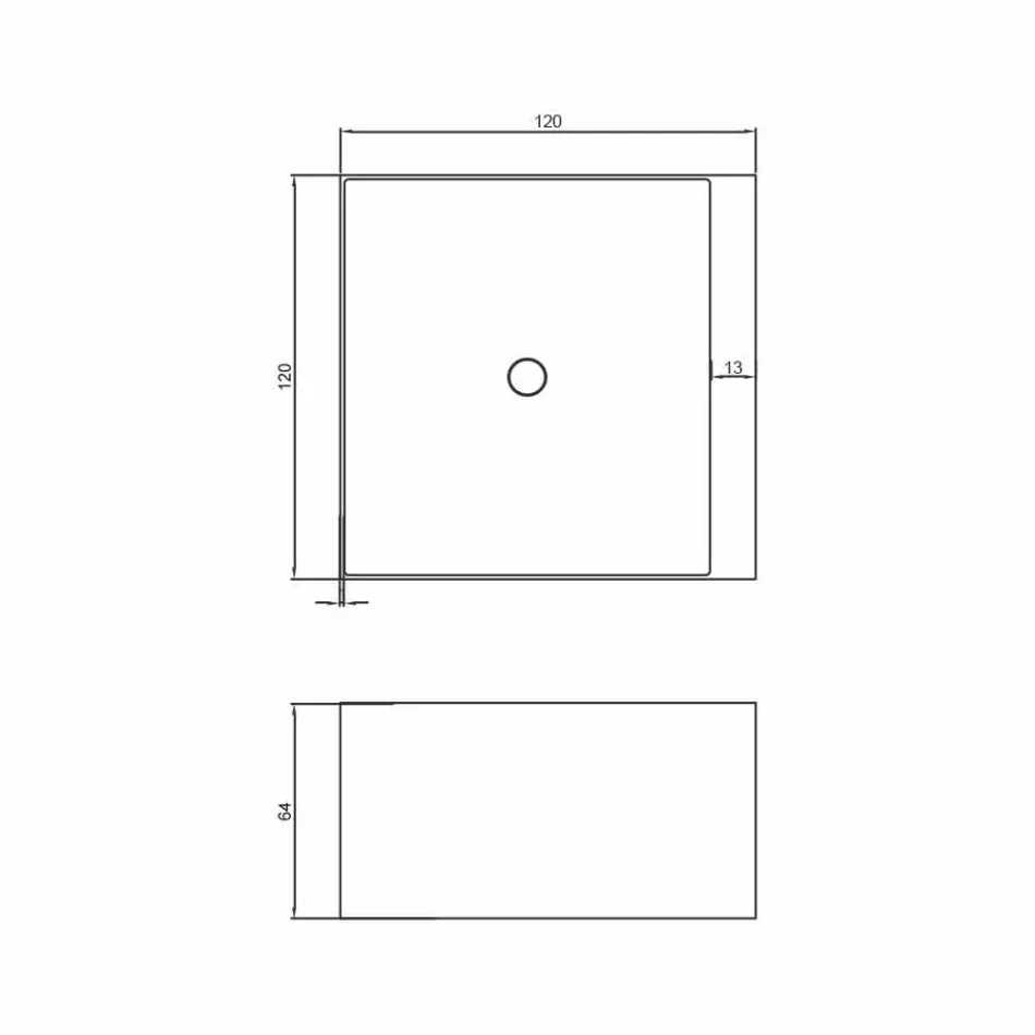 Fristående fyrkantigt badkar tillverkat i Italien Argentera design Viadurini