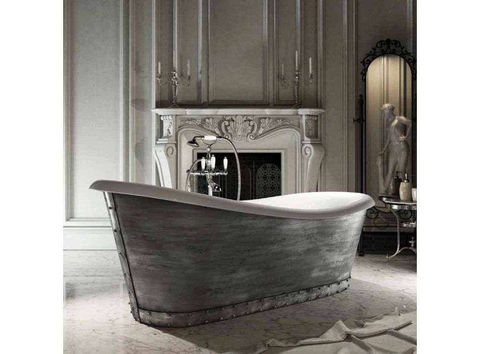 Modernt design frittstående badkar i harts i Italien, Furtei Viadurini