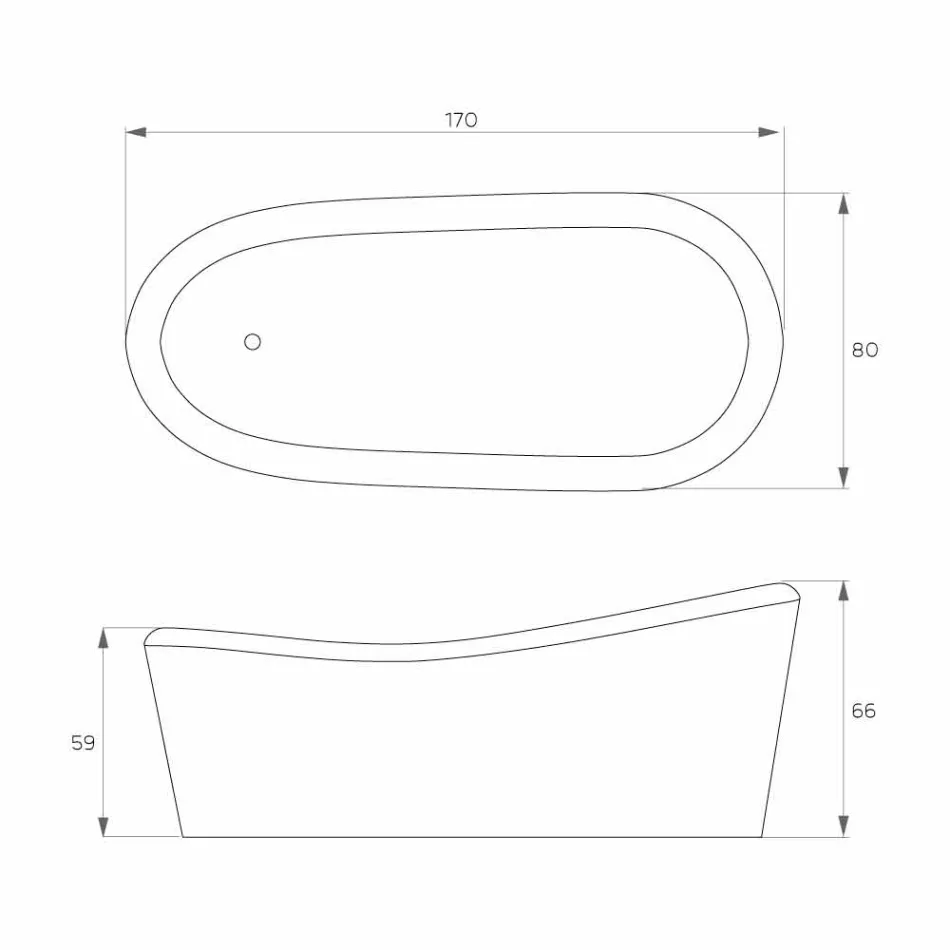 Modernt design frittstående badkar i harts i Italien, Furtei Viadurini