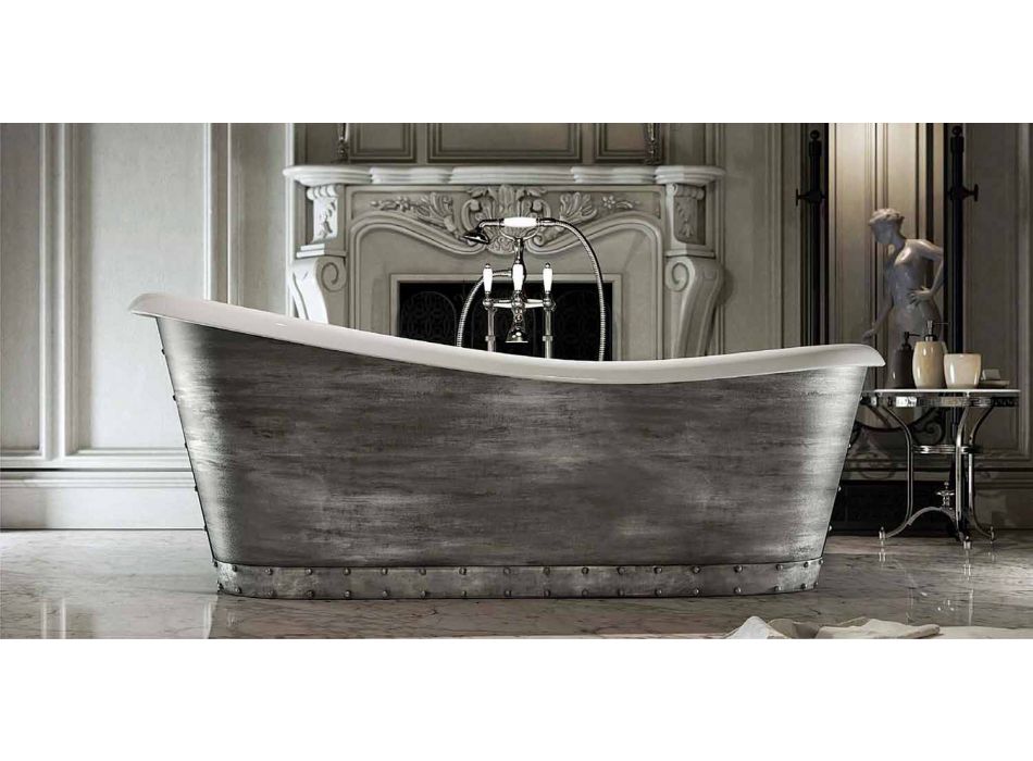 Modernt design frittstående badkar i harts i Italien, Furtei Viadurini