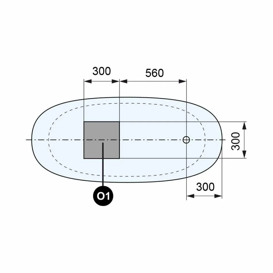 Frittstående badkar, Design Solid Surface Glossy / Matt - Veil Viadurini