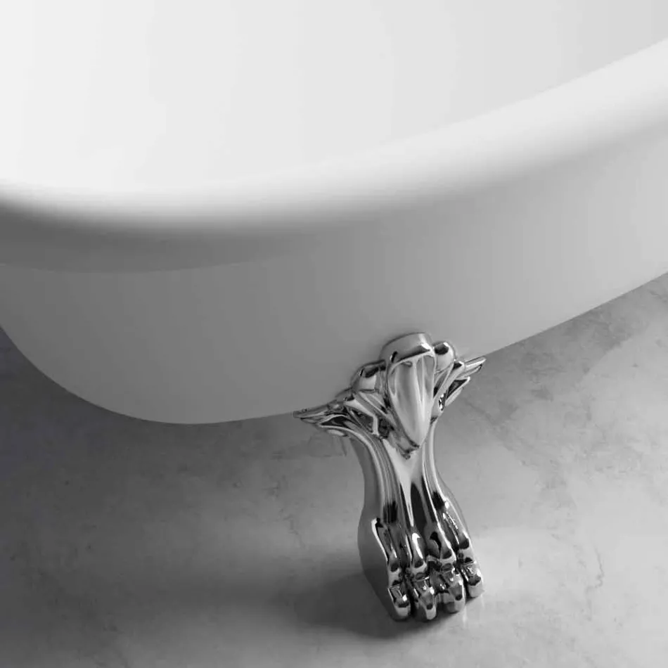 Frittstående badkar, viktoriansk design i fast yta - regn Viadurini