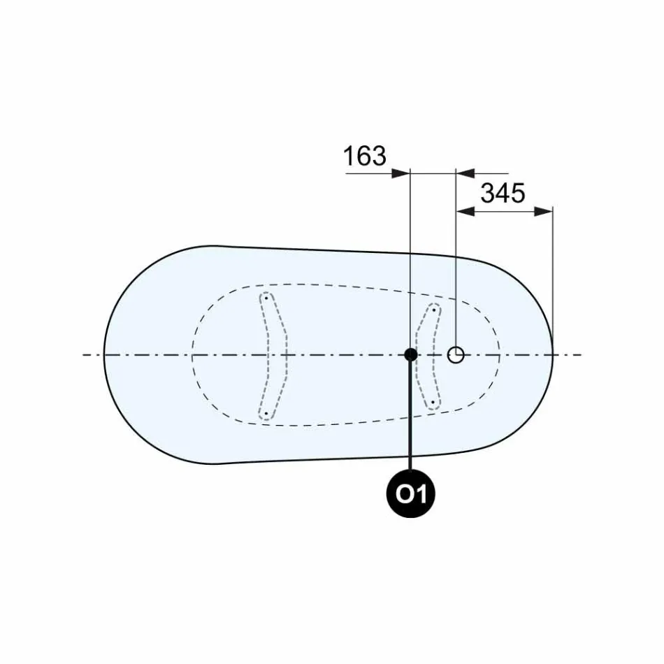 Frittstående badkar, viktoriansk design i fast yta - regn Viadurini