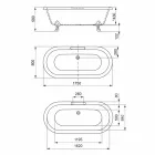 Design Frittstående Bad, Foder i Chrome Finish - Gratis Viadurini