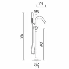 Frittstående rör, gjord i Italien, i fast yta - Flöde Viadurini